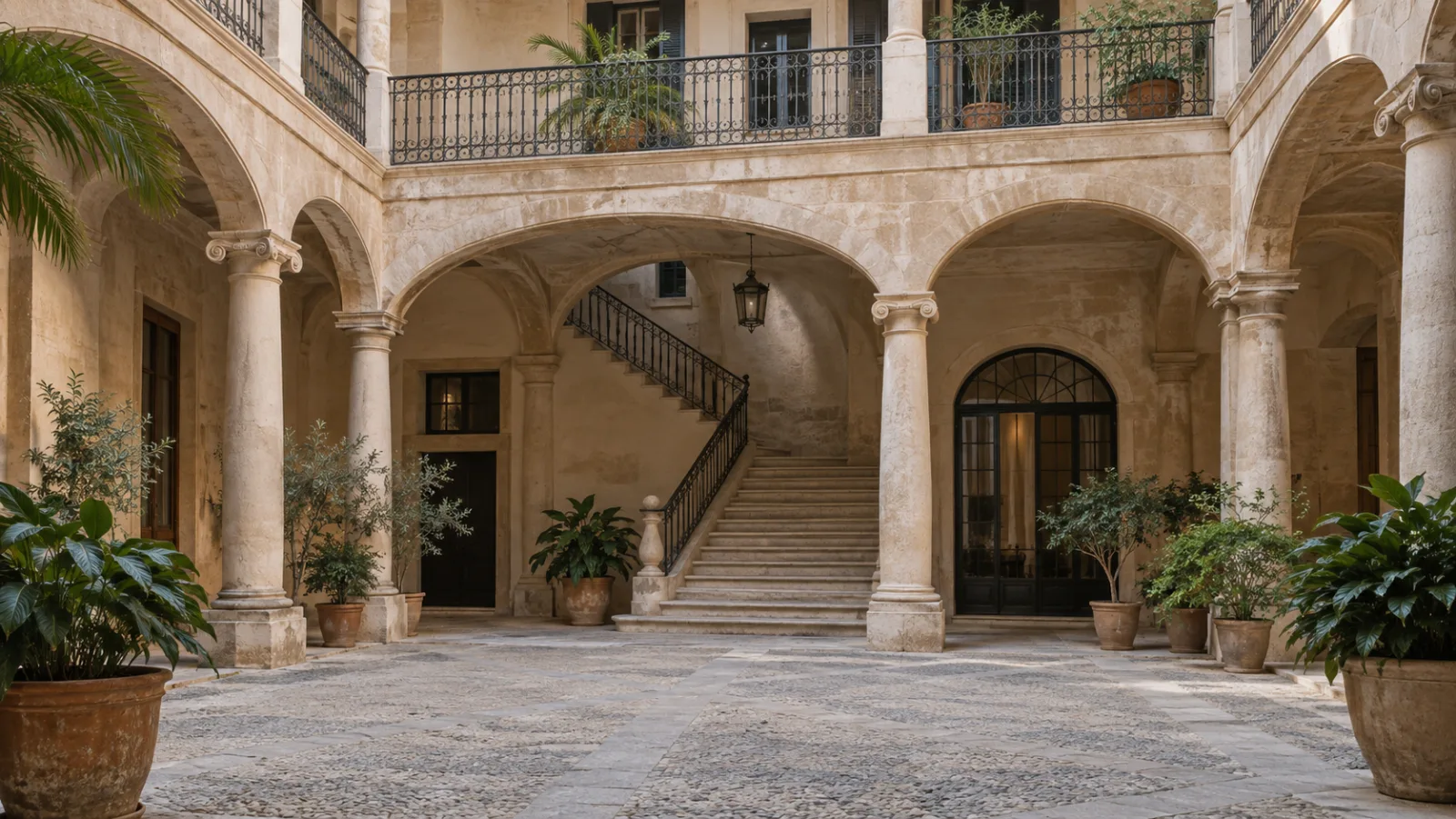 Patio histórico de Can Oleza en Palma
